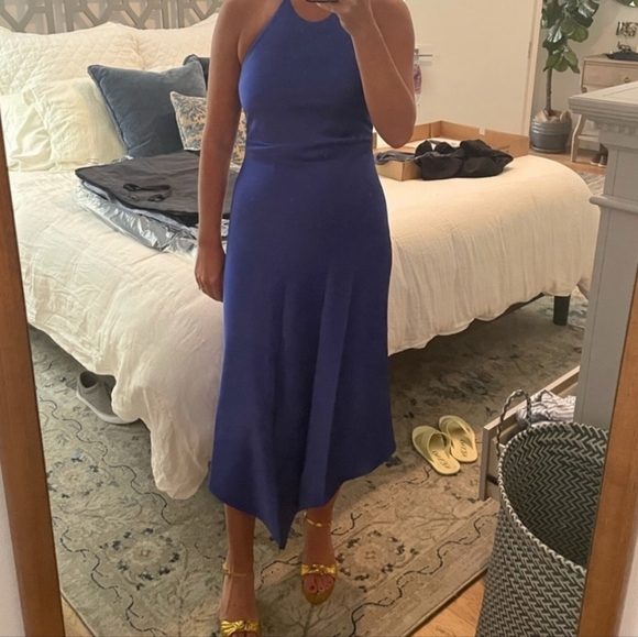 Alice +Olivia Francine Dress Midi Cobalt Blue New With Tags Size 2 - Picture 3 of 11